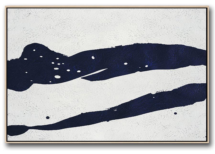 Horizontal Navy Minimalist Art #NV88C